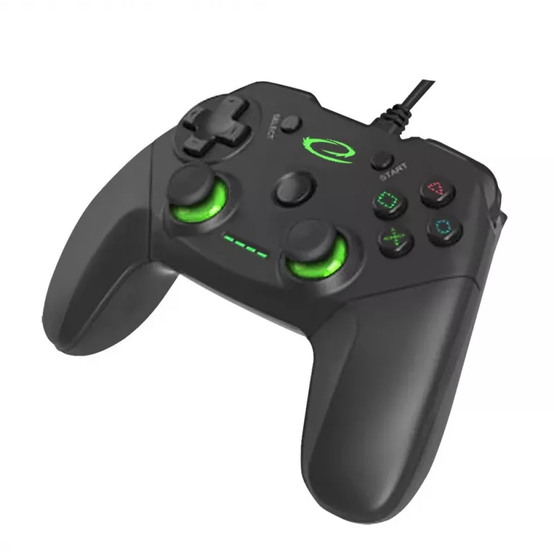 Žaidimų pultas ESPERANZA EGG110K laidinis USB su vibracija, 12 mygtukų, 1,5 m laidas – PC ir PS3