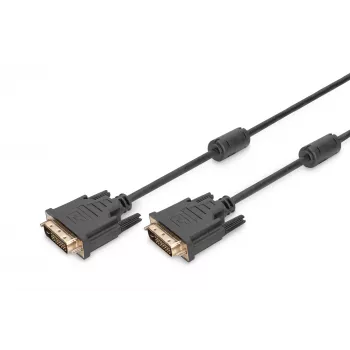 DIGITUS DVI laidas Dual Link DVI-D (patinas) - DVI-D (patinas) 5,0 m su užspaudžiamais kontaktais ir varžteliais juodas AK-320101-050-S