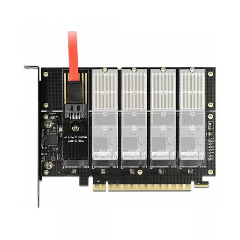 DeLOCK PCI Express x16 kortelė su 5 vidiniais M.2 Key B / SATA lizdais