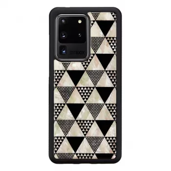 Apsauginis dėklas iKins Samsung Galaxy S20 Ultra – piramidinis raštas, juodas