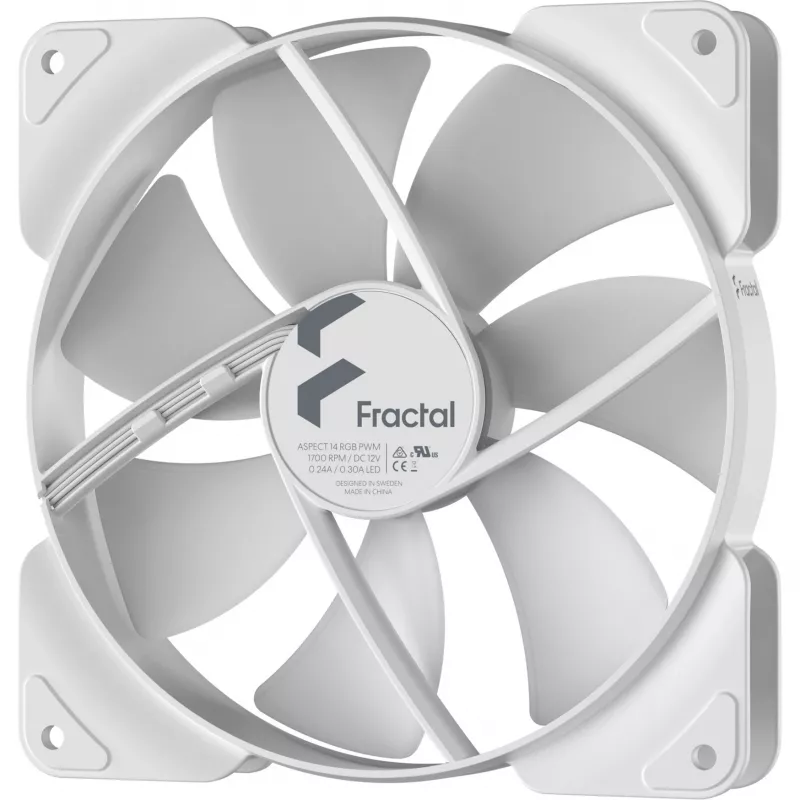 Ventiliatorius Fractal Design Aspect 14 RGB PWM 14 cm Baltas 500-1700 RPM