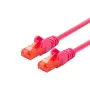 LOGON TCU66U010M Cat6 U/UTP ryškiai rožinė 1 m RJ-45–RJ-45 tinklo kabelis