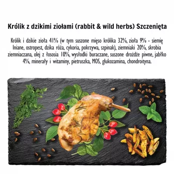 PAKA ZWIERZAKA Puppy Rabbit with wild herbs S - sausas šunų ėdalas - 9 kg