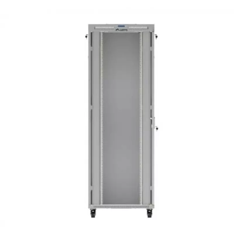 Stovimas serverinis spintos korpusas LANBERG FF01-8047-12SL 47U 800x1000 mm pilkas su priekinėmis ir galinėmis stiklinėmis durimis bei LCD skydelio vieta