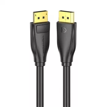 DisplayPort 1.4 kabelis Vention HCCBI, 3 m, 8K@60Hz / 4K@120Hz, 80 Gbit/s, paauksuoti kontaktai, juodas