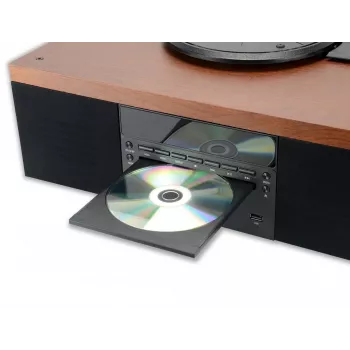 Patefonas AKAI ATT-14BT su Bluetooth, diržine pavara, įmontuotu fono priešstiprintuvu, USB išvestimi