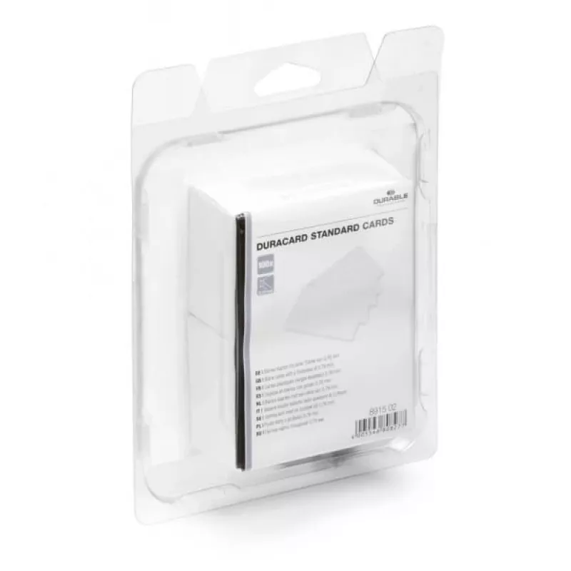 Durable 8915-02 PVC kortelės, 100 vnt., 53,98 x 86,60 mm, 0,76 mm