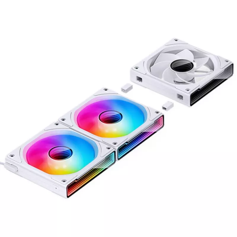 120 mm korpuso ventiliatorius Jonsbo ZK-120W Reverse ARGB White, 120 mm PWM, pintas kabelis