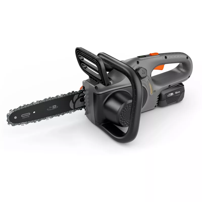 Belaidis grandininis pjūklas PowerSaw 250/18V P4A paruoštas naudoti rinkinys (pilka/turkio spalvos, Li-Ion akumuliatorius 2,5 Ah P4A, POWER FOR ALL ALLIANCE)