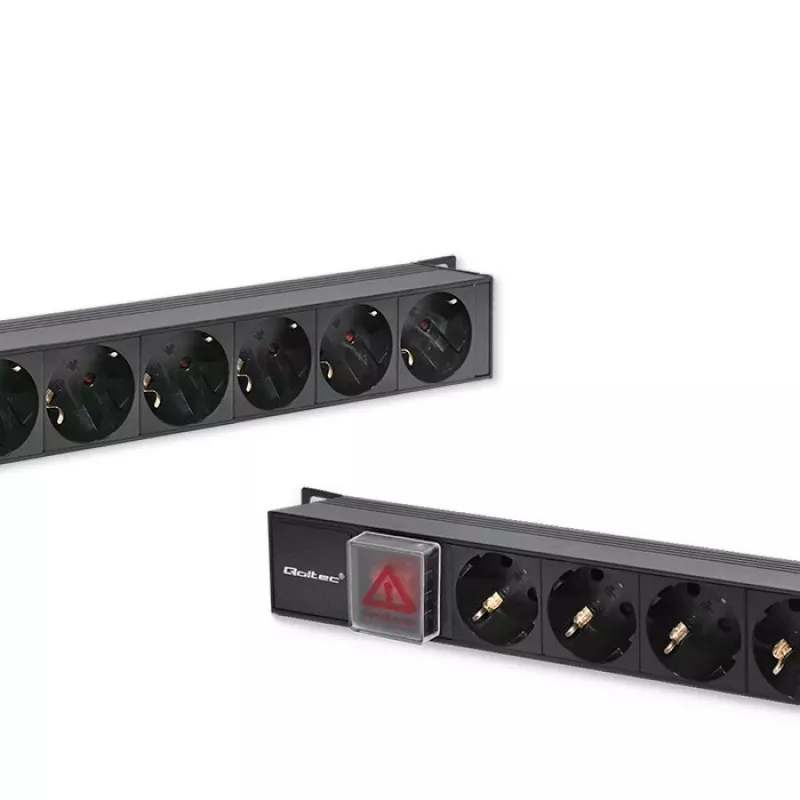 Qoltec aliumininis PDS stovo montavimui | 16A | 16 x Schuko | Vertikalus | 1,8 m