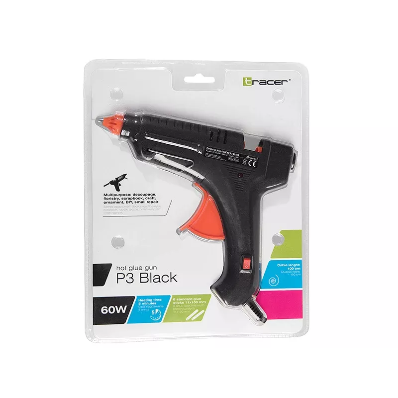 Klijų pistoletas TRACER 46512 P3 juodas 100 W