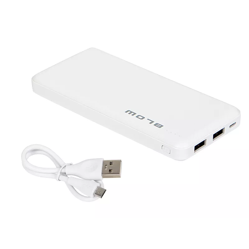 Nešiojamas įkroviklis BLOW PB10A 10000mAh (37Wh), 2x USB-A išėjimai, 22.5W bendra galia, Micro-USB įėjimas, polimerinė baterija