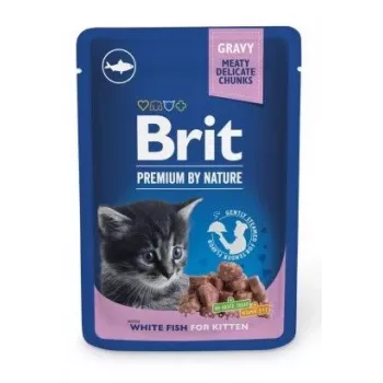 Brit Premium by Nature Kitten White Fish šlapias ėdalas kačiukams 100 g, sachet