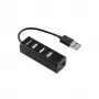 Sbox H-204 USB 4 prievadų šakotuvas juodas