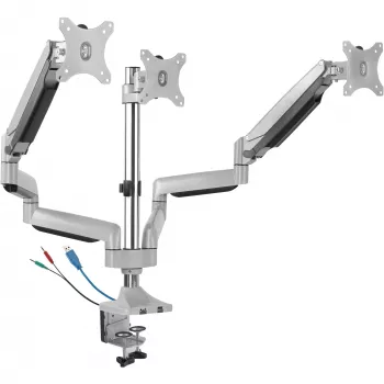 Stovas trims monitoriams ICY BOX IB-MS505-TI 81,3 cm (32 colių), juodas, sidabrinis