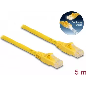 DeLOCK RJ45 kabelis Cat.6A U/UTP 5m geltonas