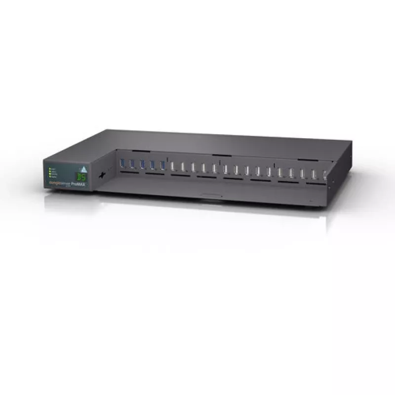 SEH dongleserver ProMAX USB raktų serveris tinklui, 5x USB 3.0 + 15x USB 2.0, 2 maitinimo šaltiniai, juodai mėlynas