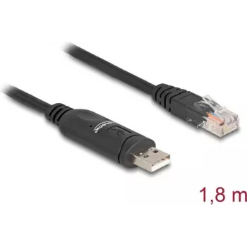 Adapteris DeLOCK USB 2.0 Type-A (vyriškas) į Serial RS-232 RJ45 (vyriškas) 1,8 m juodas