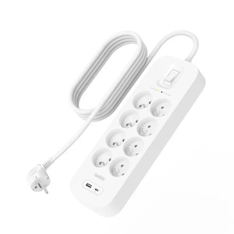 Apsauginis įtampos stabilizatorius Belkin SRB003CA2M 8 AC lizdai 900 J balta 2 m