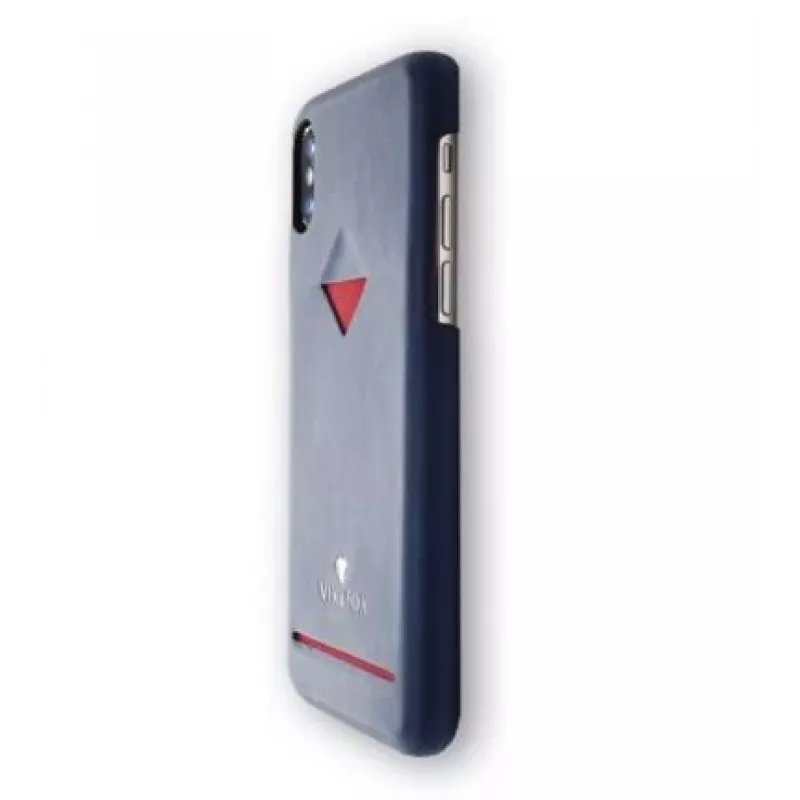 Užvalkalas su kortelių kišene VixFox iPhone 7/8 Plus – tamsiai mėlynas, galinis apsauginis dėklas su kortelių kišene