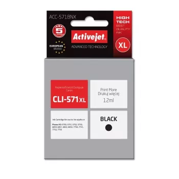 Activejet ACC-571BNX rašalas (Canon CLI-571XLBk pakaitalas; Supreme; 12 ml; juoda)
