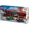 LEGO CITY 60445 F1 - Sunkvežimis su RB20 ir AMR24 F1 bolidais
