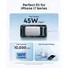 Power bank Anker A1638 10000 mAh, 45 W bendra galia, baltas, su įmontuotu ištraukiamu USB-C laidu