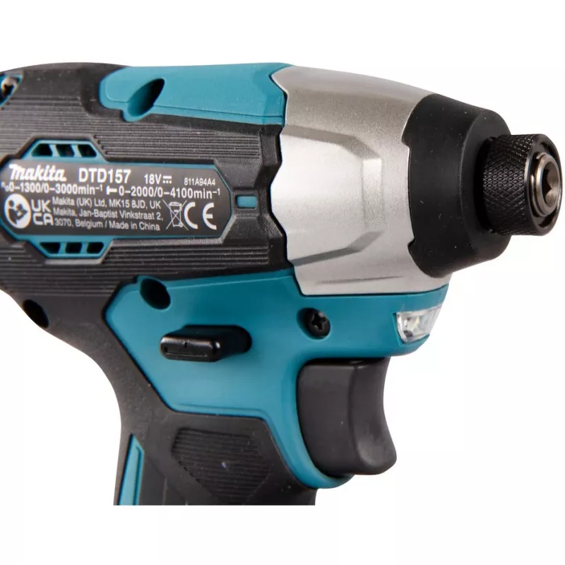 Makita DTD157Z elektrinis veržliasukis 1/4 inch 3000 RPM 140 N·m Juoda, Žalia 18 V