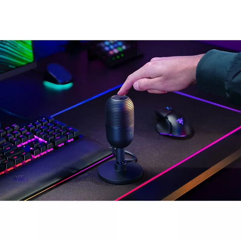 Stalinis mikrofonas Razer Seiren V3 Mini, USB-C, superkardioidinis, 20–20000 Hz, 96 kHz, 24 bitai, juodas