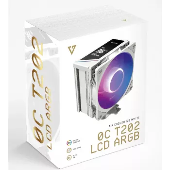 MODECOM Volcano 0C T202 LCD ARGB procesoriaus aušintuvas 12 cm baltas