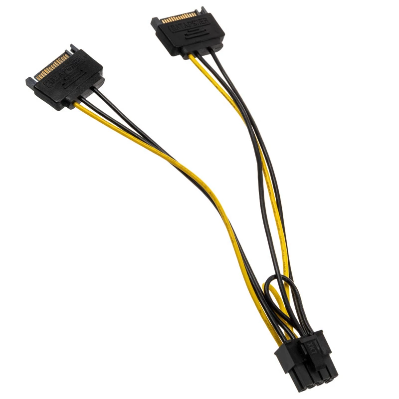 Adapteris 2x SATA 15 kontaktų į 1x PCIe 6 kontaktų - AK-CBPW19-15