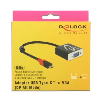 Vaizdo kabelio adapteris DeLOCK 62994 USB Type-C į VGA 0,2 m juodas