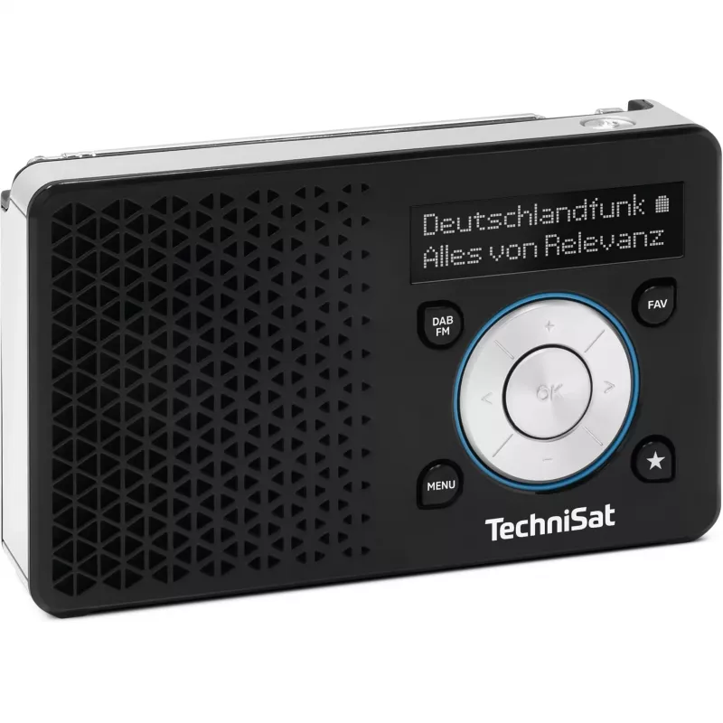 Nešiojamas radijo imtuvas TECHNISAT DIGITRADIO 1 A – DAB+/FM, OLED ekranas, USB-C, 3,5 mm ausinės, 1 W, juodas/sidabrinis