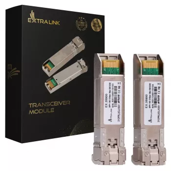 Extralink SFP+ 10G 2 vnt. | SFP+ modulis | 10Gbps, LC/UPC, 1310nm, 10km, vienmodis, DOM