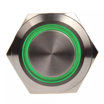 DimasTech PD020 sidabrinis – atsarginis kompiuterio korpuso mygtukas su LED žiedu