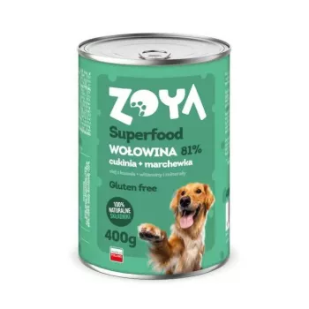 Šlapias šunų ėdalas ZOYA Superfood Beef 400 g — jautiena, suaugusiems šunims, virškinimo palaikymui