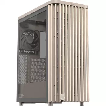 PC korpusas ASUS PROART PA401 WOOD TG PWM BEIGE — ATX, 503×225×412 mm, 2×3.5 colio/2×2.5 colio, GPU iki 315 mm