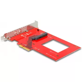 DeLOCK PCI Express x4 kortelė iki 1 x vidinio U.3 raudona sidabrinė