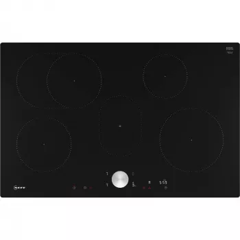 Neff N 90 juoda įmontuojama 80 cm zoninė indukcinė kaitlentė, 5 zonos