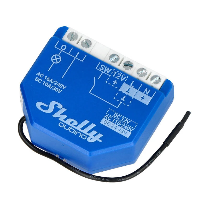 Išmanioji relė Shelly Qubino Wave 1 Plastikas 110–240V 16A, Z-Wave 868.4 MHz, mėlyna, montuojama ant sienos