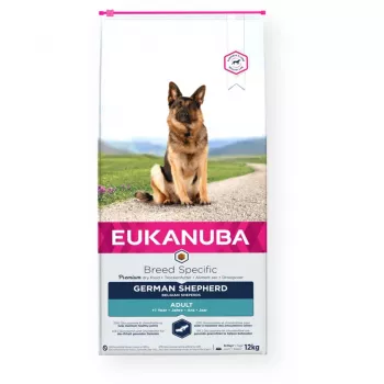 Sausas šunų ėdalas EUKANUBA Veislei Vokiečių aviganis suaugusiems 12 kg, vištiena, baltymai 23%, riebalai 13%
