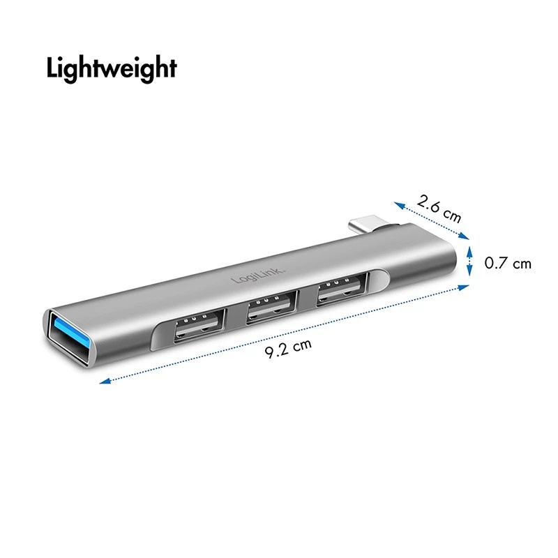 LogiLink USB 3.2 Gen1 Hub 4 prievadų USB-C 1x USB 3.0 AF 3x USB 2.0 AF UA0437