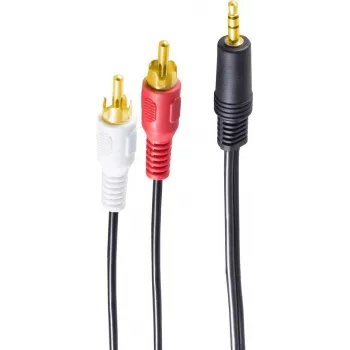 shiverpeaks BS30832-G Garso laidas 1,5 m 3,5 mm 2 x RCA juodas