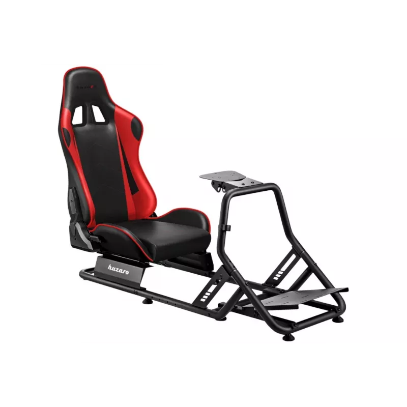 Lenktynių kokpitas huzaro Speed 6.0 su reguliuojama sėdyne, plieniniu rėmu, 30°–90° kampu, iki 120 kg, raudonas, 1080×1360×560 mm