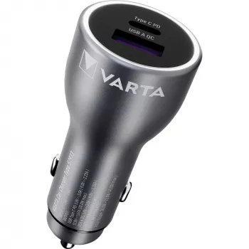 Automobilinis įkroviklis Varta 57933101111, 45W bendra galia, 1× USB-A, 1× USB-C