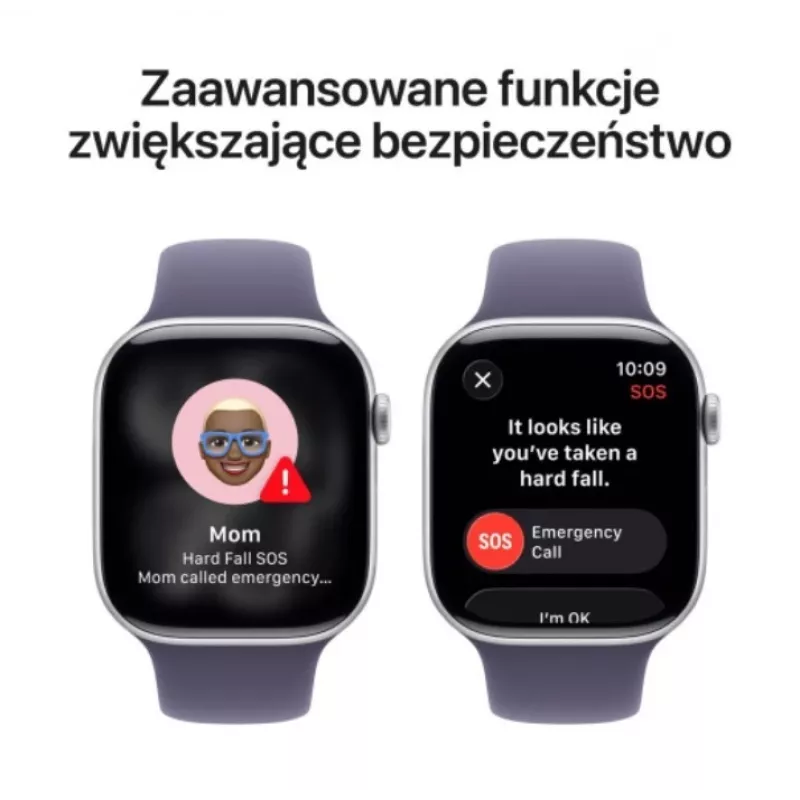 Apple Watch Series 11 GPS 46mm sidabrinis aliuminio korpusas su Purple Fog Sport apyranke M/L