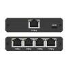 Ethernet mini jungiklis QOLTEC 52293 1x4 RJ45, 1 įėjimas 4 išėjimai, nevaldomas tinklo skirstytuvas