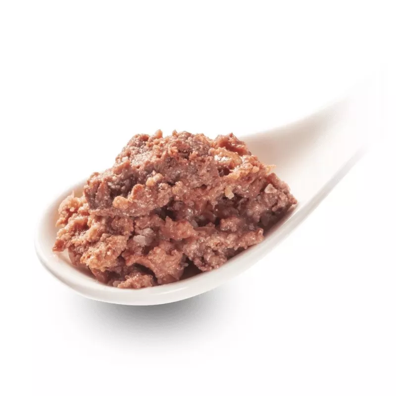 Šlapias kačių ėdalas Fox4Pets DeliCATessen Pur Veršiena 800 g skardinė, suaugusioms katėms, pilnavertis pašaras, hipoalerginis, be glitimo ir sojos