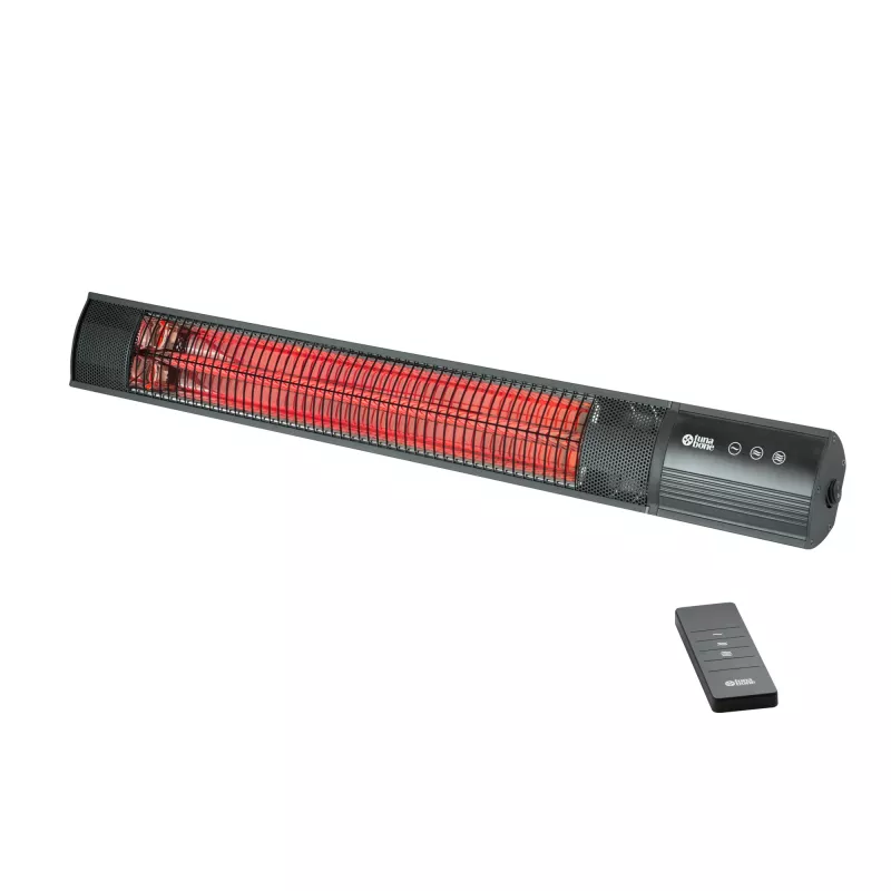 TunaBone TB2580W-01 | Elektrinis sieninis infraraudonųjų spindulių terasinis šildytuvas | 2500 W | 3 galios lygiai | iki 25 m² | Juoda | IP55