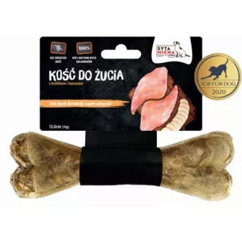 Kramtomasis žaislas šunims SYTA MICHA Triušis su bananais, 13,5 cm, 70 g, natūralus dantų valiklis suaugusiems šunims